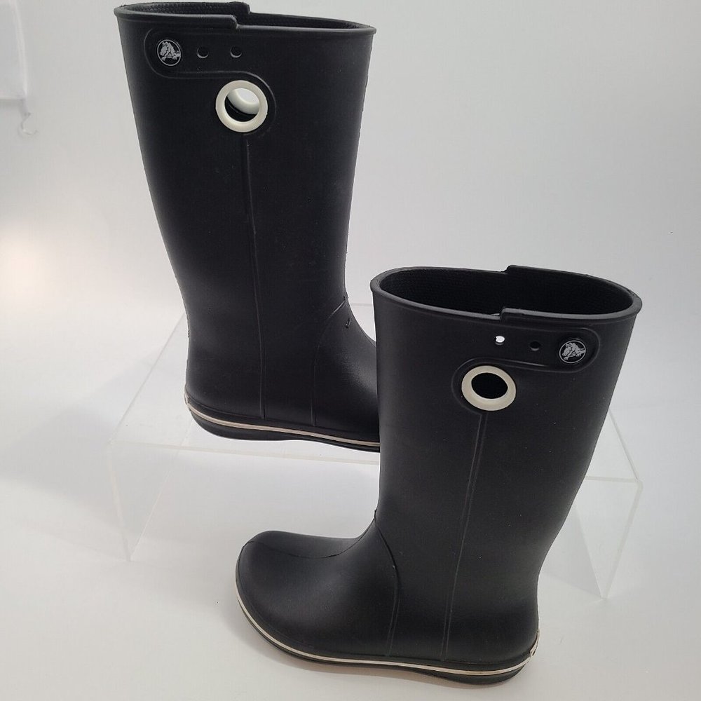 CROCS Crocband Jaunt Women’s US size 4 Black Boot 11" shaft Style 10970 - Picture 2 of 11